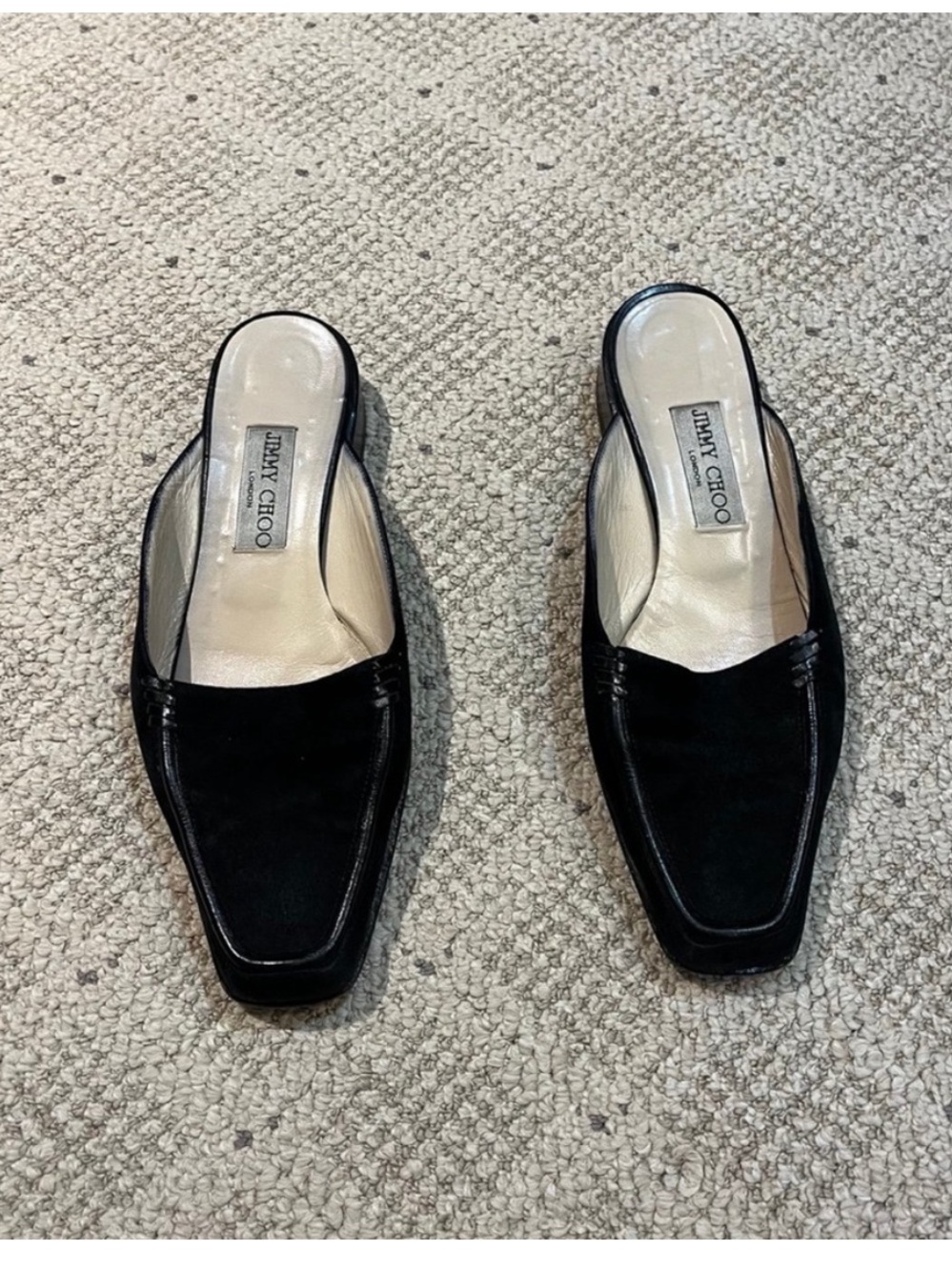 JIMMY CHOO Archive Slide Suede Leather Mules. - Picture 3 of 11